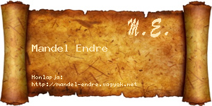 Mandel Endre névjegykártya